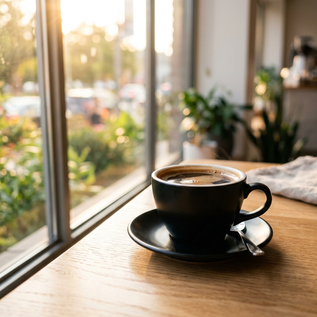 Morning black coffee