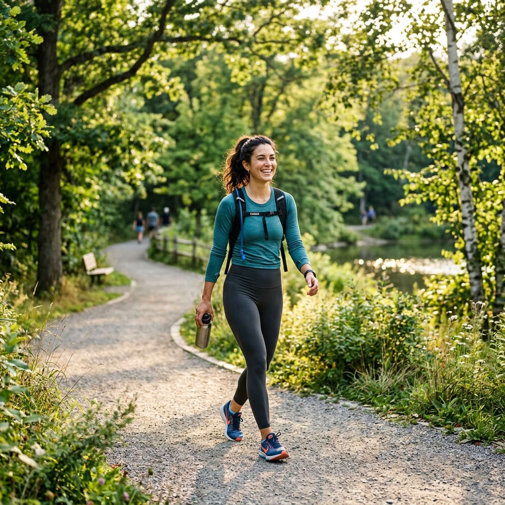 Person Walking in Park