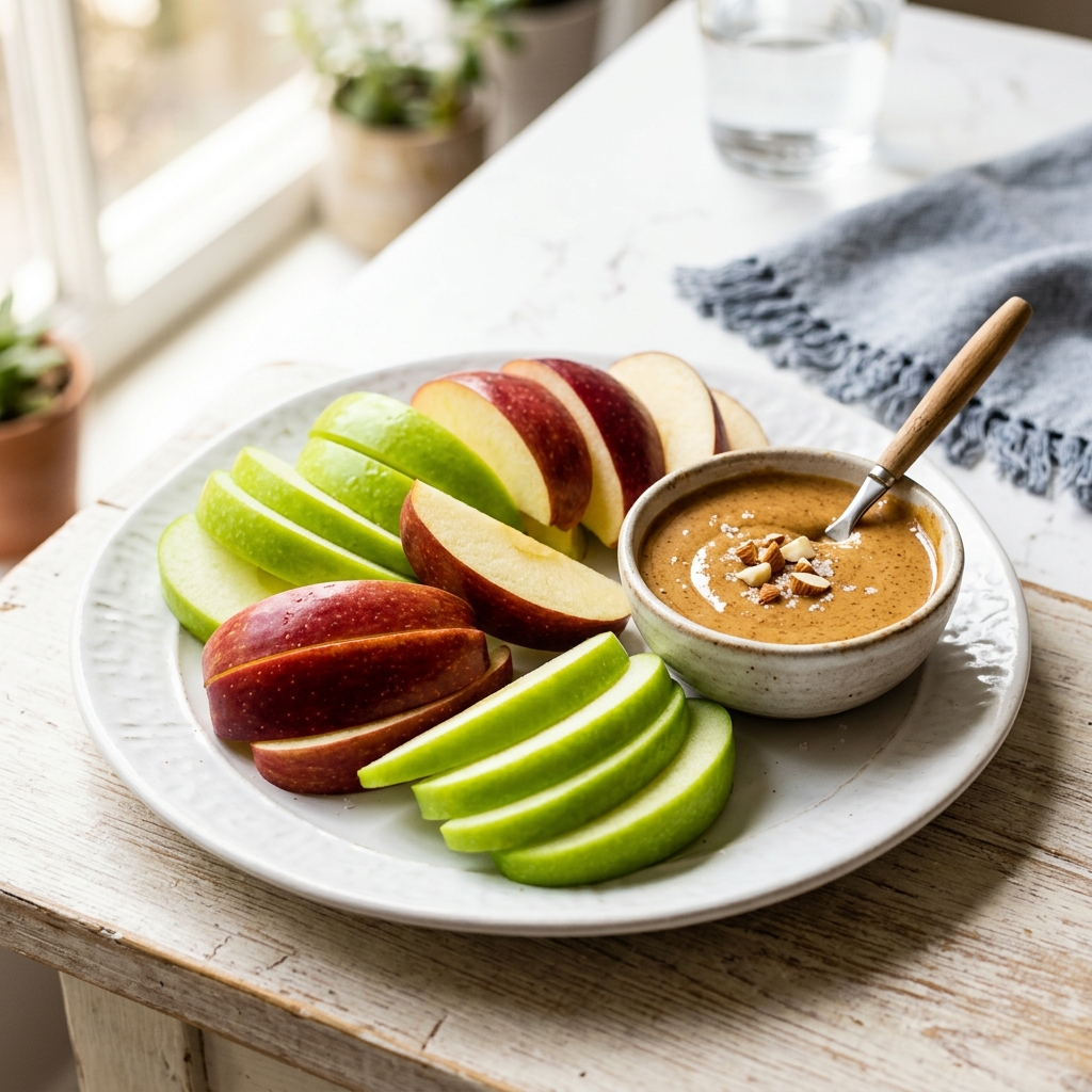Apple slices with almond butter