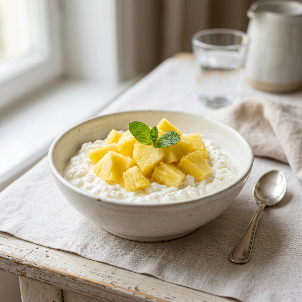 Cottage cheese with pineapple