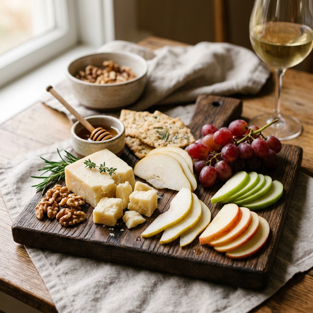 Fruit and cheese board