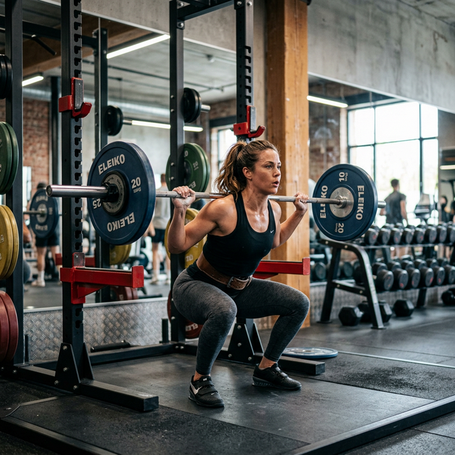 Woman doing weight training